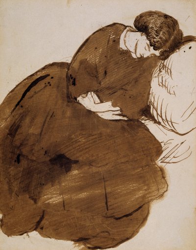 Ritratto di Jane Morris addormentata su un divano da Dante Gabriel Charles Rossetti